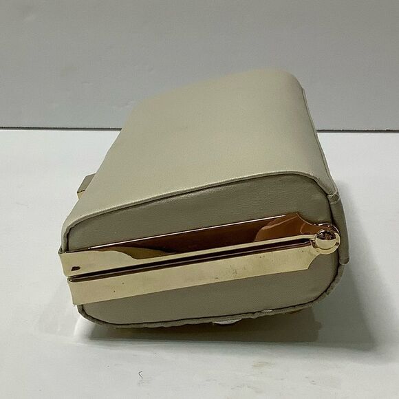 Kate Landry Gold Jeweled Clutch Satin Gold RN 58909 Two Chain Handles - Picture 5 of 14